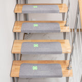 Self-adhesive Cling Non Slip Carpet Stair Treads - Luminous Four-leaf Clover Grey