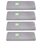 Self-adhesive Cling Non Slip Carpet Stair Treads - Luminous Four-leaf Clover Grey