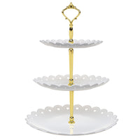 Round Plate 3 Tiered Serving Stand Tray Cake Stands Cupcake Holder for Party