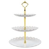 Round Plate 3 Tiered Serving Stand Tray Cake Stands Cupcake Holder for Party