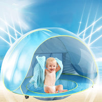 Portable Baby Pool Beach Tent UV Protection Sun Shelters - Light Blue