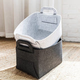 Collapsible Felt Storage Bin Storage Basket with Carry Handles