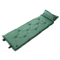 Splicable Automatic Inflatable Mat with Pillow Inflatable Camping Bed Green