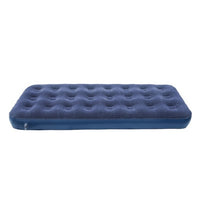 Portable Single Air Bed Inflatable Flocking Mattress Camping Outdoor Dark Blue