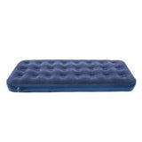 Portable Single Air Bed Inflatable Flocking Mattress Camping Outdoor Dark Blue