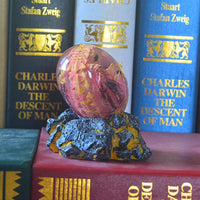 Resin Transparent Lava Dragon Egg Sculpture Decor Pink