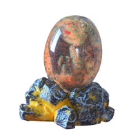 Resin Transparent Lava Dragon Egg Sculpture Decor Pink