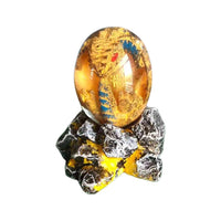 Resin Transparent Lava Dragon Egg Sculpture Decor Pink