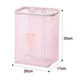 Wall-mounted Laundry Basket Folding Nylon Mesh Dirty Clothes Organizer Storage Pink