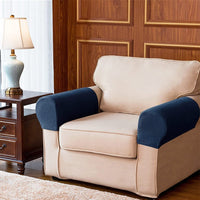 Removable Armrest Covers Stretch Set Chair Sofa Arm Protectors Couch Cover Navy Blue