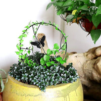 Potted Plant Support Frame Decor Round Metal Trellis for Climbing Plants Butterfly Style