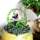 Potted Plant Support Frame Decor Round Metal Trellis for Climbing Plants Butterfly Style