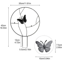 Potted Plant Support Frame Decor Round Metal Trellis for Climbing Plants Butterfly Style