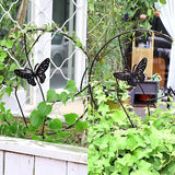 Potted Plant Support Frame Decor Round Metal Trellis for Climbing Plants Butterfly Style