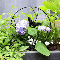 Potted Plant Support Frame Decor Round Metal Trellis for Climbing Plants Butterfly Style