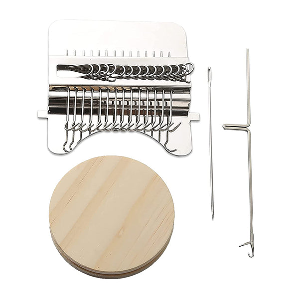 14 Hooks Small Loom-Speedweve Type Weave Tool Set Darning Machine Wood color