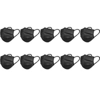 10PCS Disposable Solid Color Face Mask Cycling Mask Protective Cover Black Color
