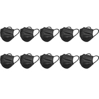 10PCS Disposable Solid Color Face Mask Cycling Mask Protective Cover Black Color