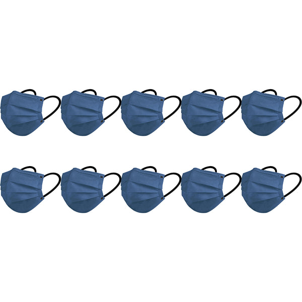 10PCS Disposable Solid Color Face Mask Cycling Mask Protective Cover Blue Color