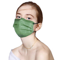 10PCS Disposable Solid Color Face Mask Cycling Mask Protective Cover Green Color