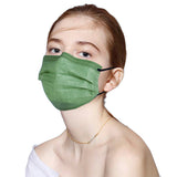 10PCS Disposable Solid Color Face Mask Cycling Mask Protective Cover Green Color