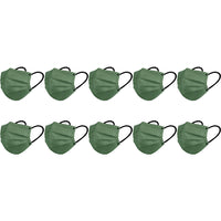 10PCS Disposable Solid Color Face Mask Cycling Mask Protective Cover Green Color