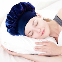 4pcs Solid Color Women Satin Sleeping Cap Wrap Hair Bonnet Elastic Headwear