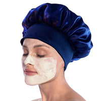4pcs Solid Color Women Satin Sleeping Cap Wrap Hair Bonnet Elastic Headwear