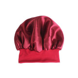 4pcs Solid Color Women Satin Sleeping Cap Wrap Hair Bonnet Elastic Headwear