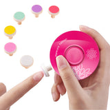 Electric Nail Trimmer Nail Polisher Nail File with 6 Grinding Heads Red