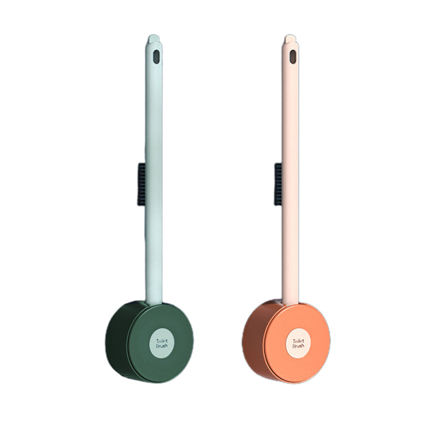 Wall-Mounted Lollipop Toilet Brush and Holder Set Cleaning Tool Orange and Green