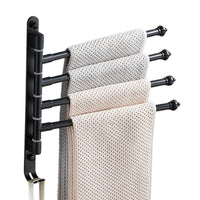 Swivel Towel Bar Wall Mounted Towel Rack Holder Bathroom Hanger Shelf 4 rods