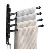 Swivel Towel Bar Wall Mounted Towel Rack Holder Bathroom Hanger Shelf 4 rods