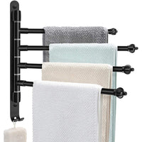 Swivel Towel Bar Wall Mounted Towel Rack Holder Bathroom Hanger Shelf 4 rods