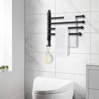 Swivel Towel Bar Wall Mounted Towel Rack Holder Bathroom Hanger Shelf 4 rods