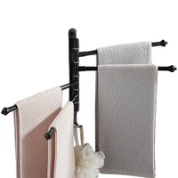 Swivel Towel Bar Wall Mounted Towel Rack Holder Bathroom Hanger Shelf 4 rods
