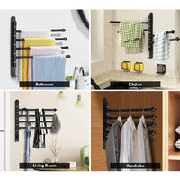 Swivel Towel Bar Wall Mounted Towel Rack Holder Bathroom Hanger Shelf 4 rods