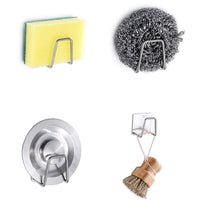 Self-Adhesive Stainless Steel Sink Sponge Holder Soap Hook Sink Rack