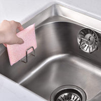 Self-Adhesive Stainless Steel Sink Sponge Holder Soap Hook Sink Rack