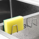 Self-Adhesive Stainless Steel Sink Sponge Holder Soap Hook Sink Rack