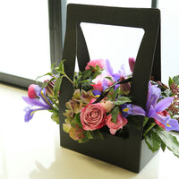 Water-Resistant Paper Flower Basket Gift Bags Flower Bouquet Packaging Bag with Handle