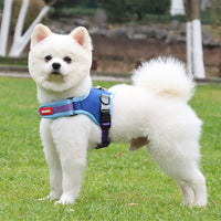 Saddle Type Pet Dog Reflective Harness Walking Jacket Cat Puppy Lead Leash Vest Dark blue