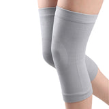 Two Pairs of Knitted Warmer Knee Pads Knee Sleeve Leg Support Brace Grey