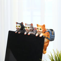 Cat Statue Garden Decor Flower Plant Pot Hanging Figurine Garden Tool Organizer