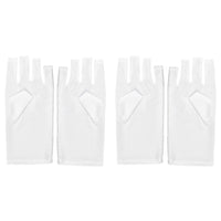 Two Pairs of Anti UV Gloves UV Shield Gloves Fingerless Manicure Nail Tool