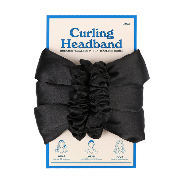 Heatless Satin Ribbon Hair Curlers Black