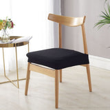 4 Pcs Stretch Removable Seat Cover Dining Chair Covers Banquet Seat Slipcover Black