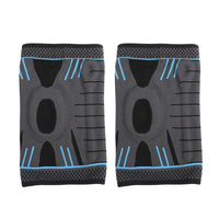 Pair of Blue Stretchy Sport Knee Pad Protector for Fitness Exercise Men and Women XL