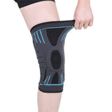 Pair of Blue Stretchy Sport Knee Pad Protector for Fitness Exercise Men and Women L