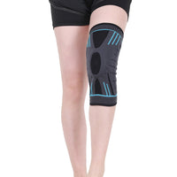 Pair of Blue Stretchy Sport Knee Pad Protector for Fitness Exercise Men and Women L